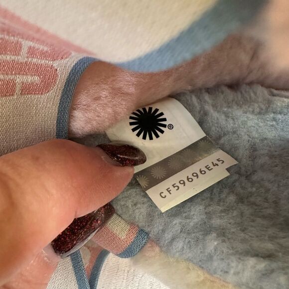 UGG Fluff Yeah Slides Pastel Furry Pink Blue White - Picture 11 of 11